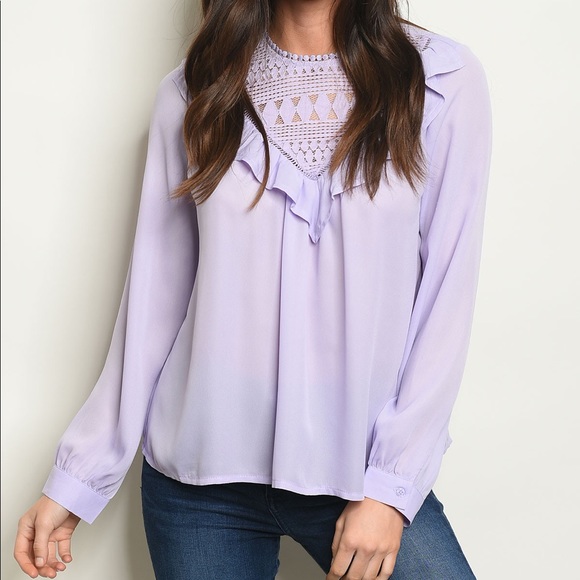 Women’s top LongSleeve lavander full linen - Picture 1 of 5